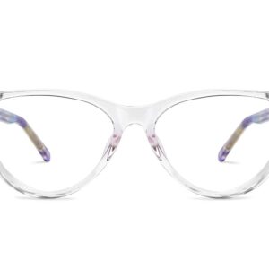 Purple Transparent Full Rim Cat Eye Eyeglasses