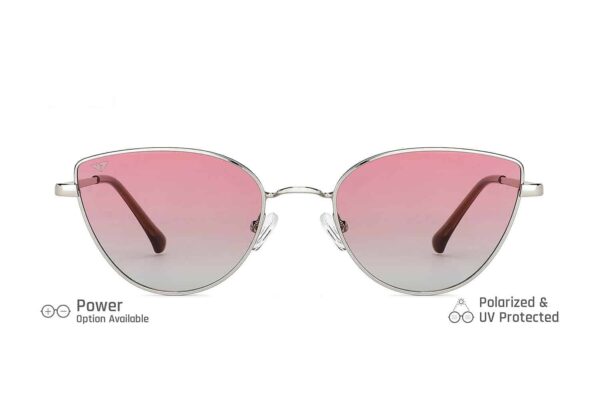 Silver Full Rim Cat Eye Sunglasses