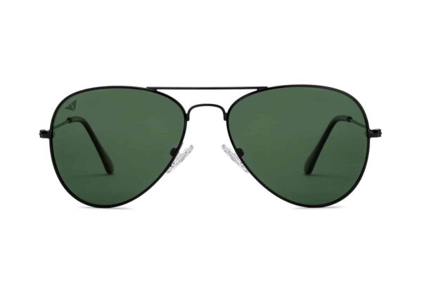 Black Full Rim Aviator Sunglasses
